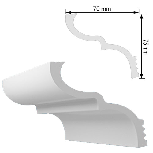 Плинтус потолочный декоративный S-100