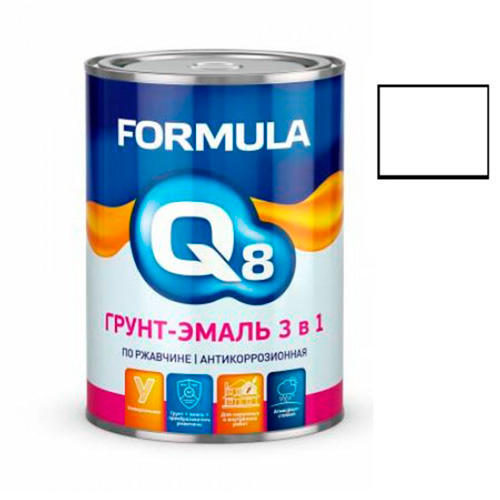 Грунт-эмаль по ржавчине белая 0.9 КГ FORMULA Q8