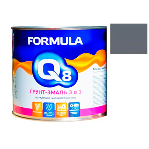 Грунт-эмаль по ржавчине серая 1.9 КГ FORMULA Q8