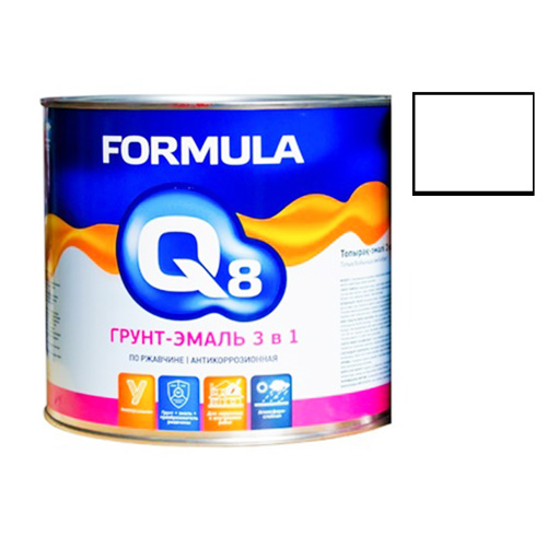 Грунт-эмаль по ржавчине белая 1.9кг FORMULA Q8