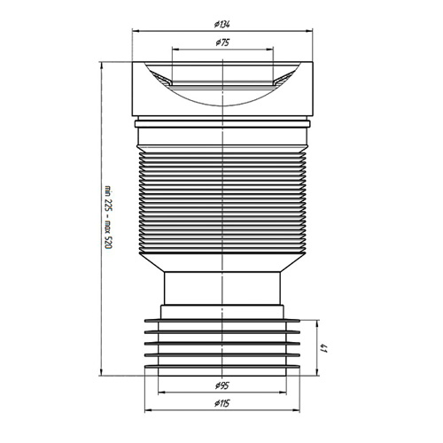 Гофропровод к унитазу D 110мм К828